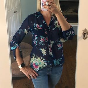 Kut From the Cloth sheer button down blouse